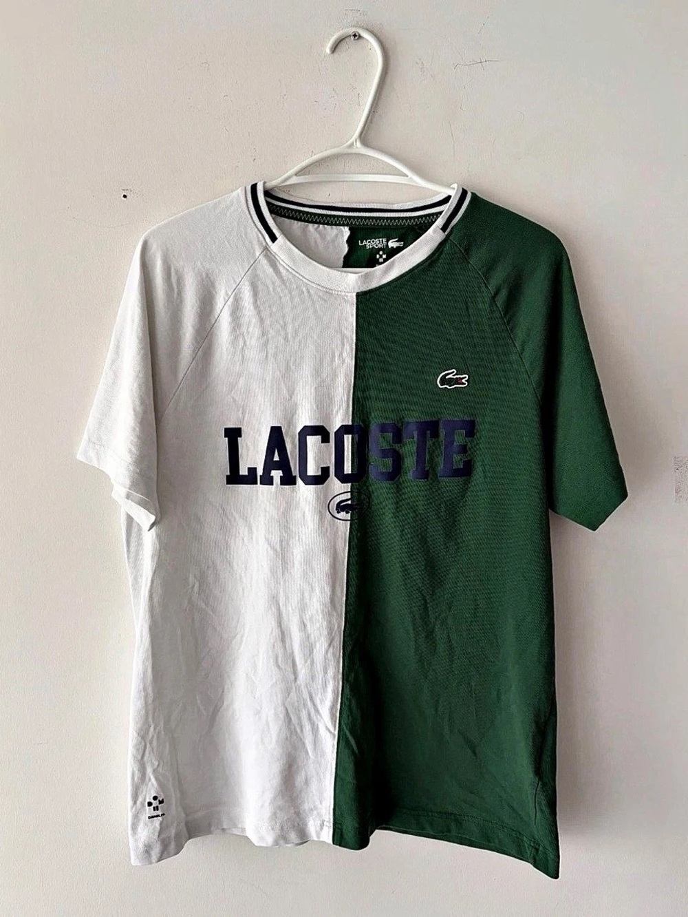 Lacoste Sport Daniil M. Color Block Short Sleeve Tennis Tee Size Large